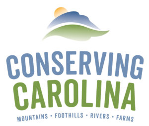 Logo that says "Conserving Carolina, Mountains, Foothills, Rivers, Farms."